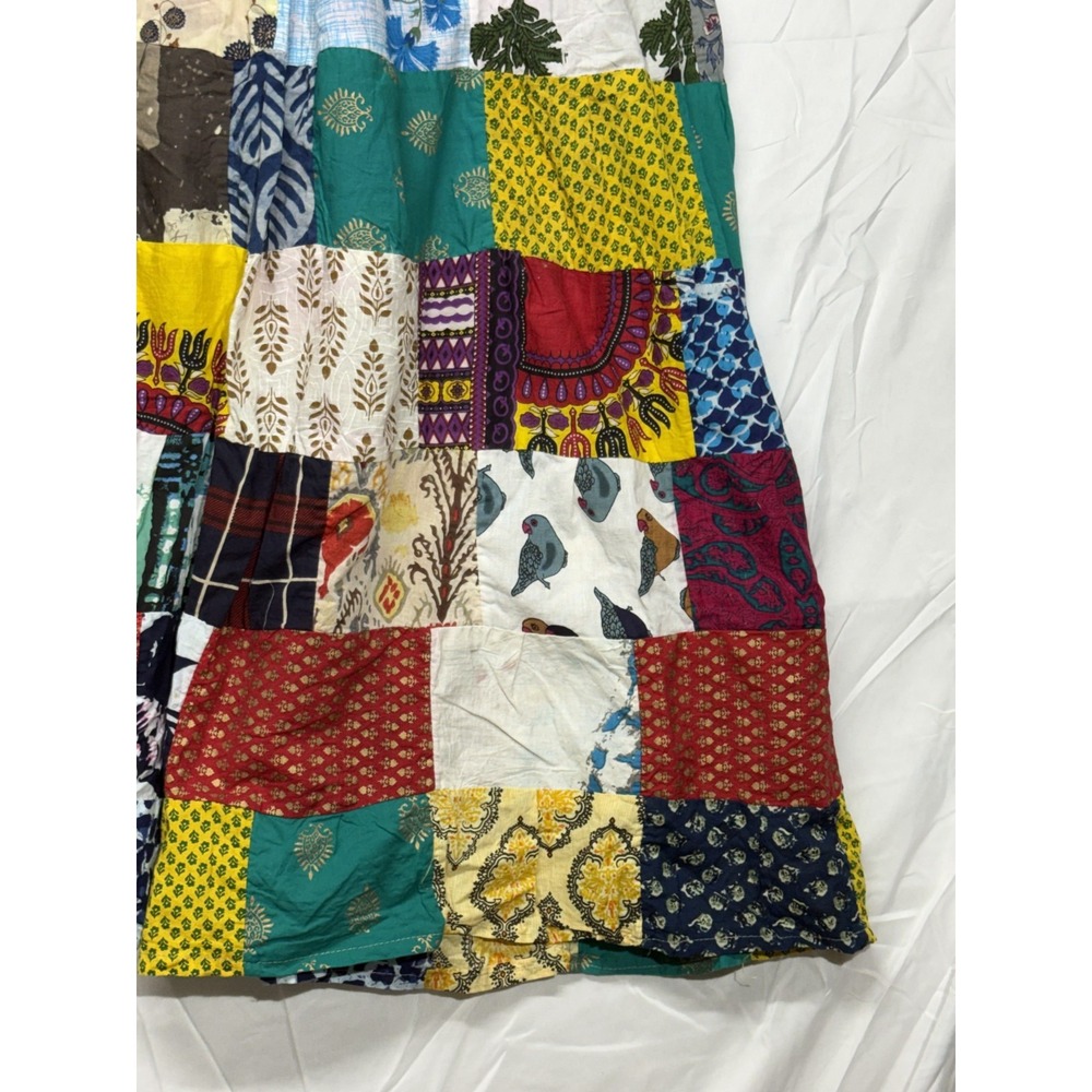 Vintage Patchwork Handmade‎ Skirt Women's Size Small/Medium Drawstring Abstract - Picture 3 of 8